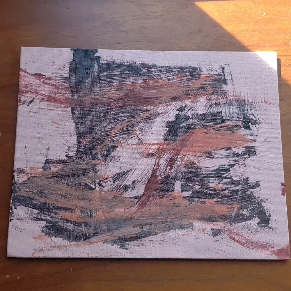 Handmade Abstract Acrylic Painting on Canvas Board- bold action painting! - Picture 4 of 4